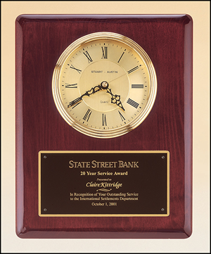 BC68 Personalized Rosewood Finish Wall Clock