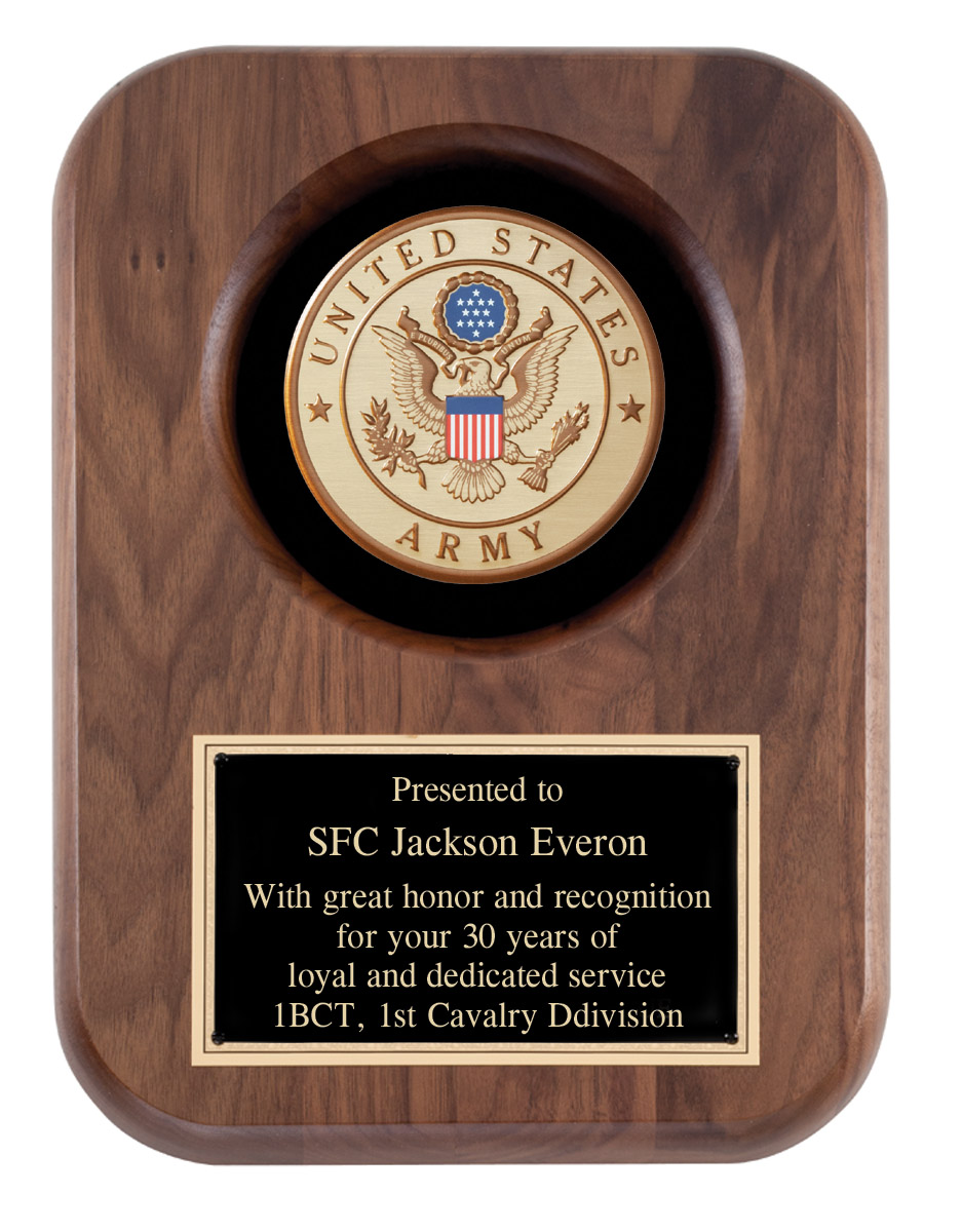 AT52 Engravable US Navy Recognition Wall Plaque With Insignia
