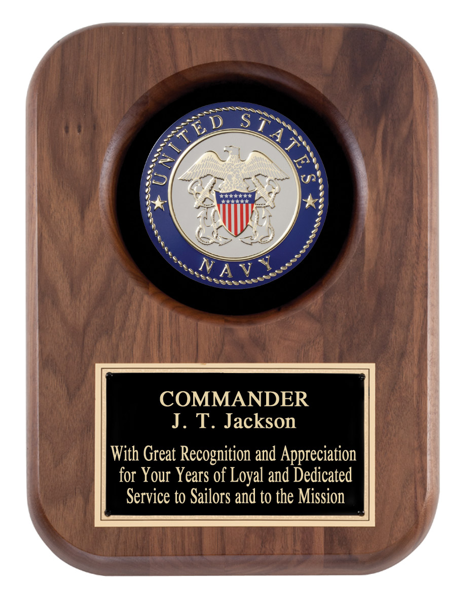 AT54 Engravable US Navy Recognition Wall Plaque With Insignia