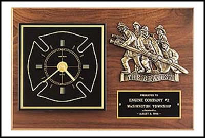 BC96 Fireman Award Clock With The Bravest Casting