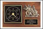 Walnut Award Plaque W/Clock & Casting