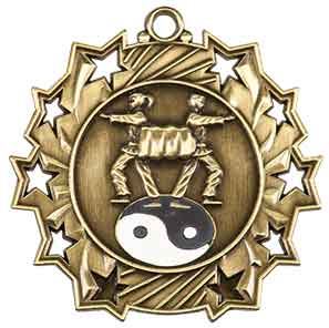 Martial Arts Ten Star Engraved Medal