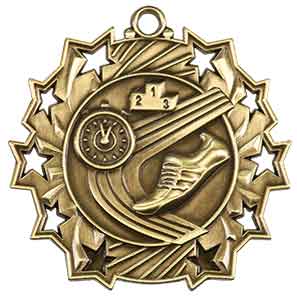 Track Ten Star Engraved Medal