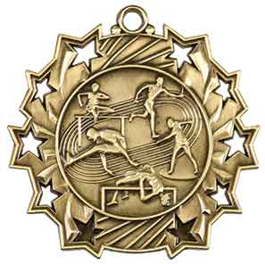 Track and Field Ten Star Engraved Medal