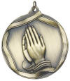 MS661 Engravable Praying Hands Relegious Medallion