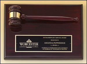 PG4470 Engravable Rosewood Finish Plaque and Gavel