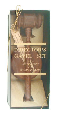 Engravable Walnut Directors Gavel Set with 10" Gavel and 4" diameter Sounding Block