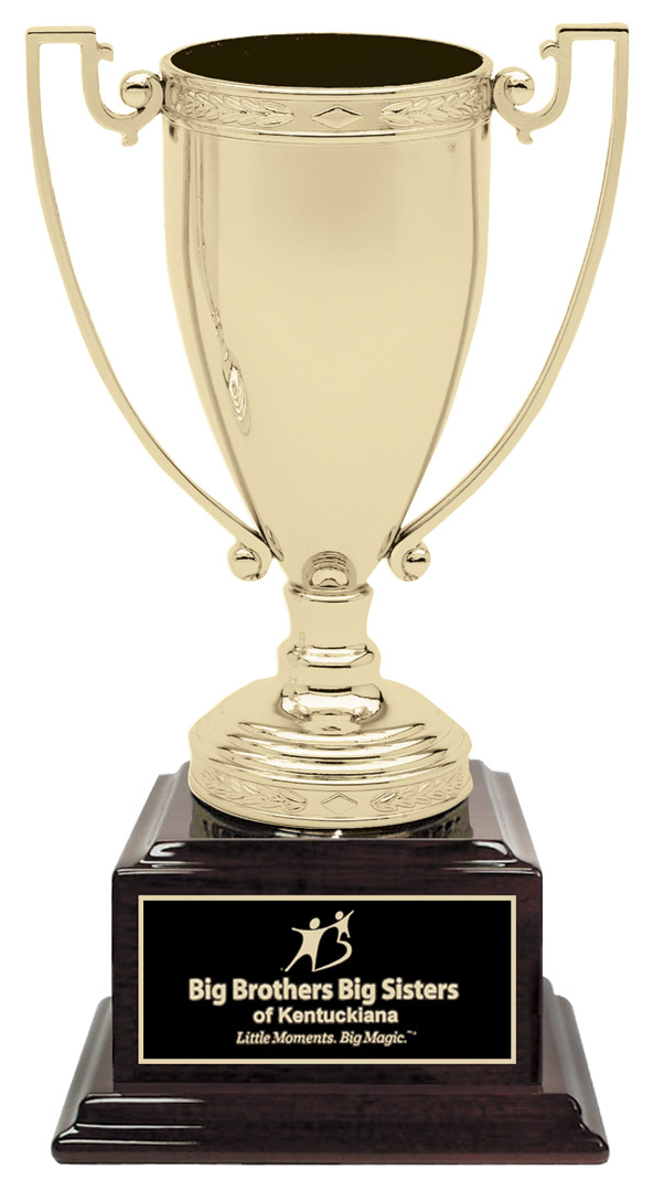 WELL DONE TROPHY GOLD & SILVER PLASTIC CUP FREE ENGRAVING P021 