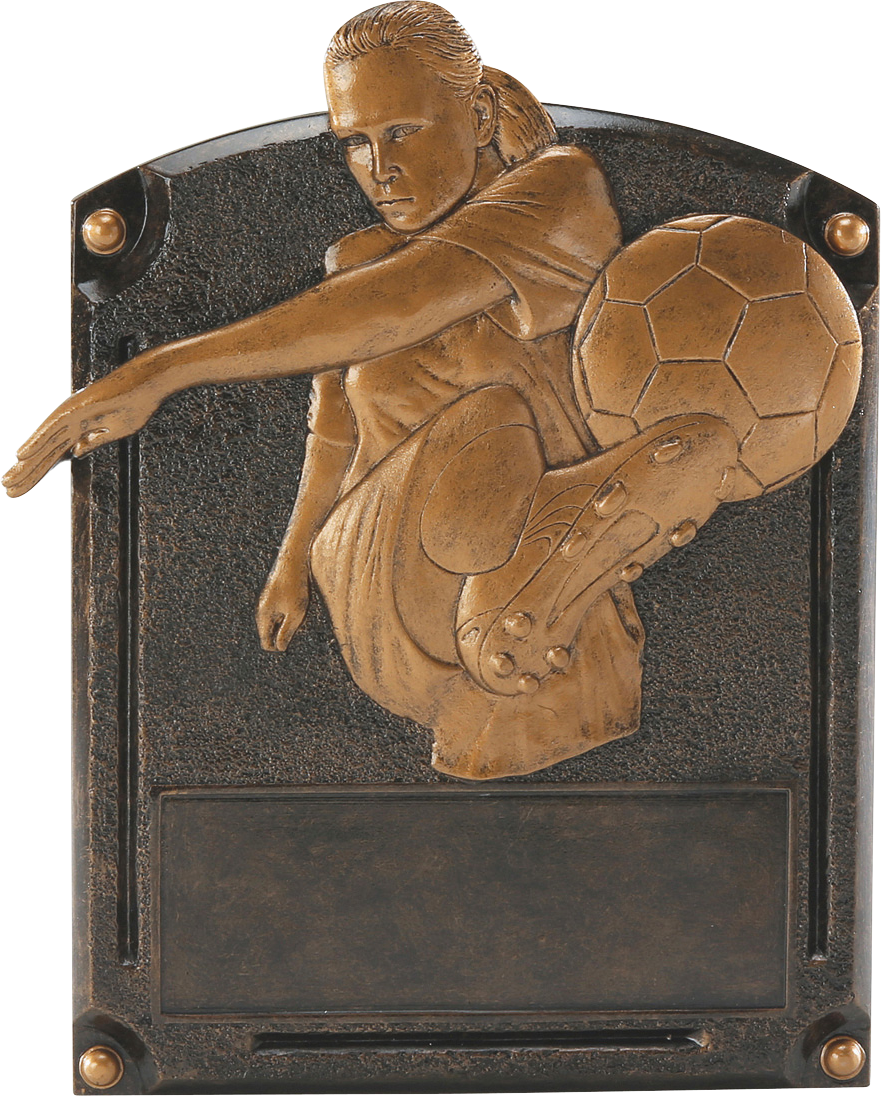 Engravable Personalized Female Soccer Legends Resin Trophy