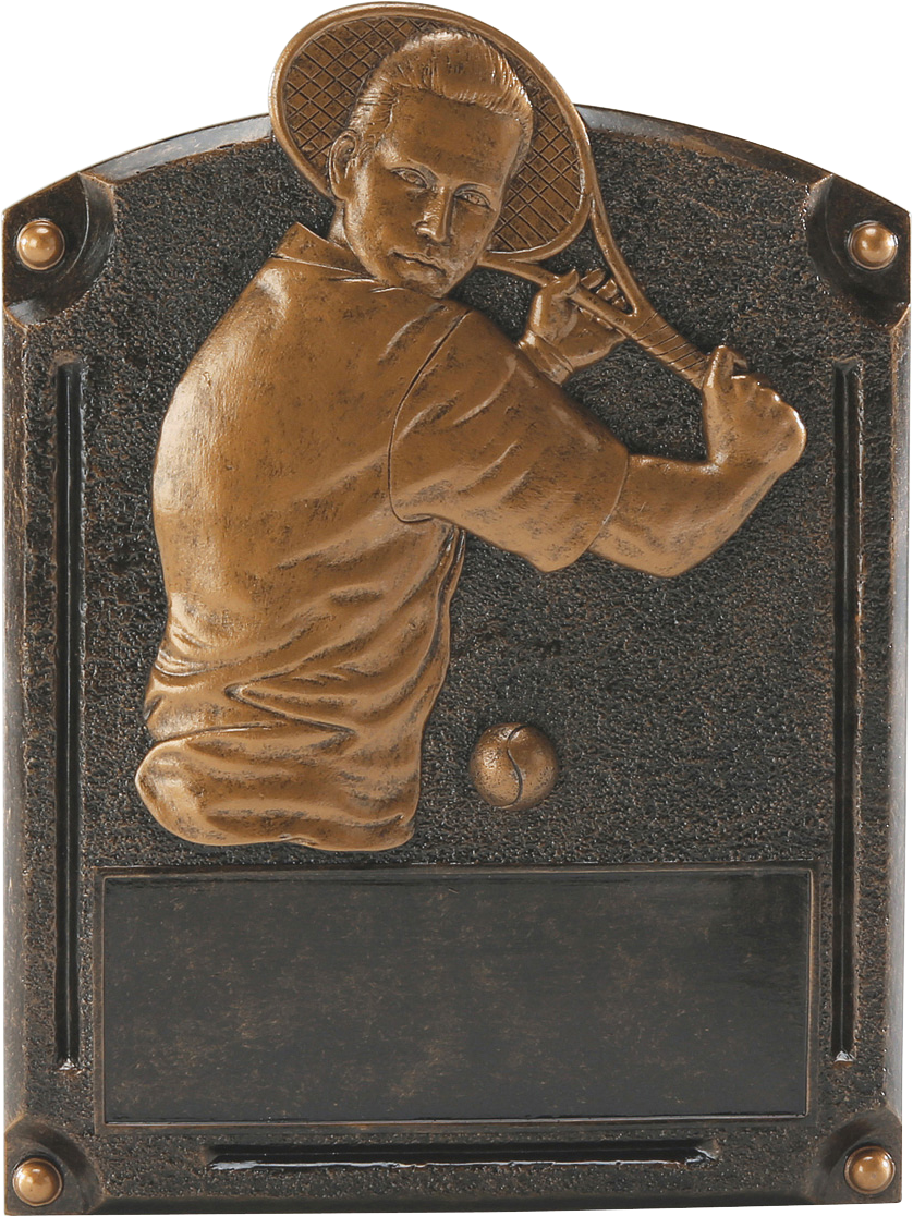 Engravable Personalized Male Tennis Legends Resin Trophy