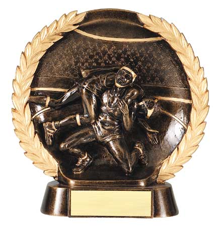 Male Wrestling Plate Resin Trophy