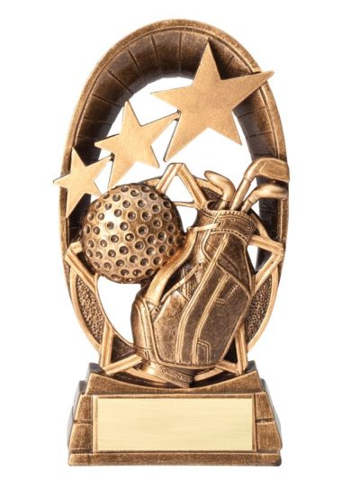 Personalized Radiant Stars Golf Trophy