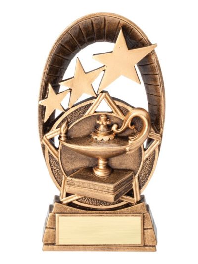 Personalized Radiant Stars Lamp of Knowledge Trophy