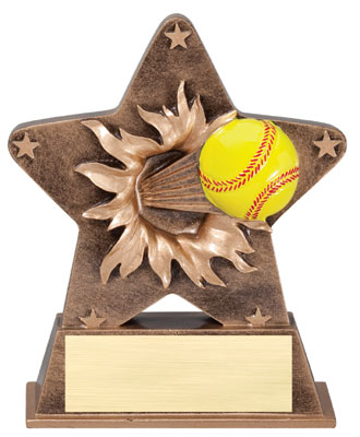 Personalized Softball Starburst Resin Trophy