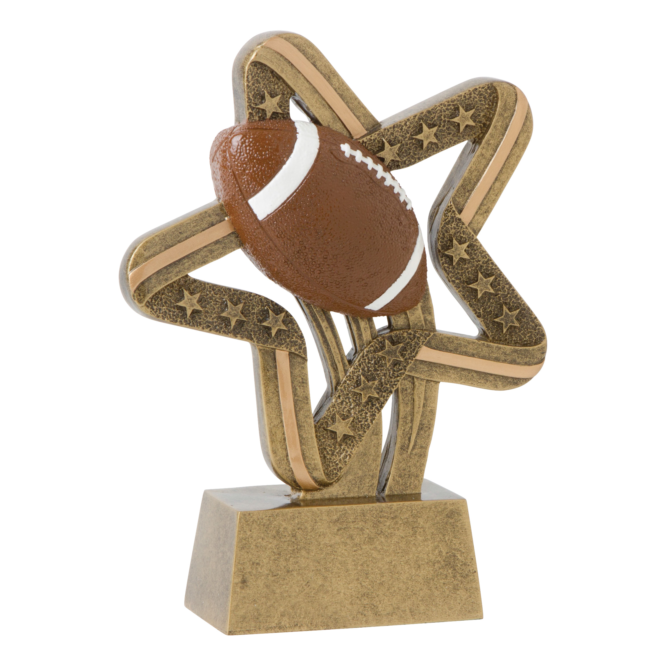 Personalized Stars and Stripes Football Resin Trophy
