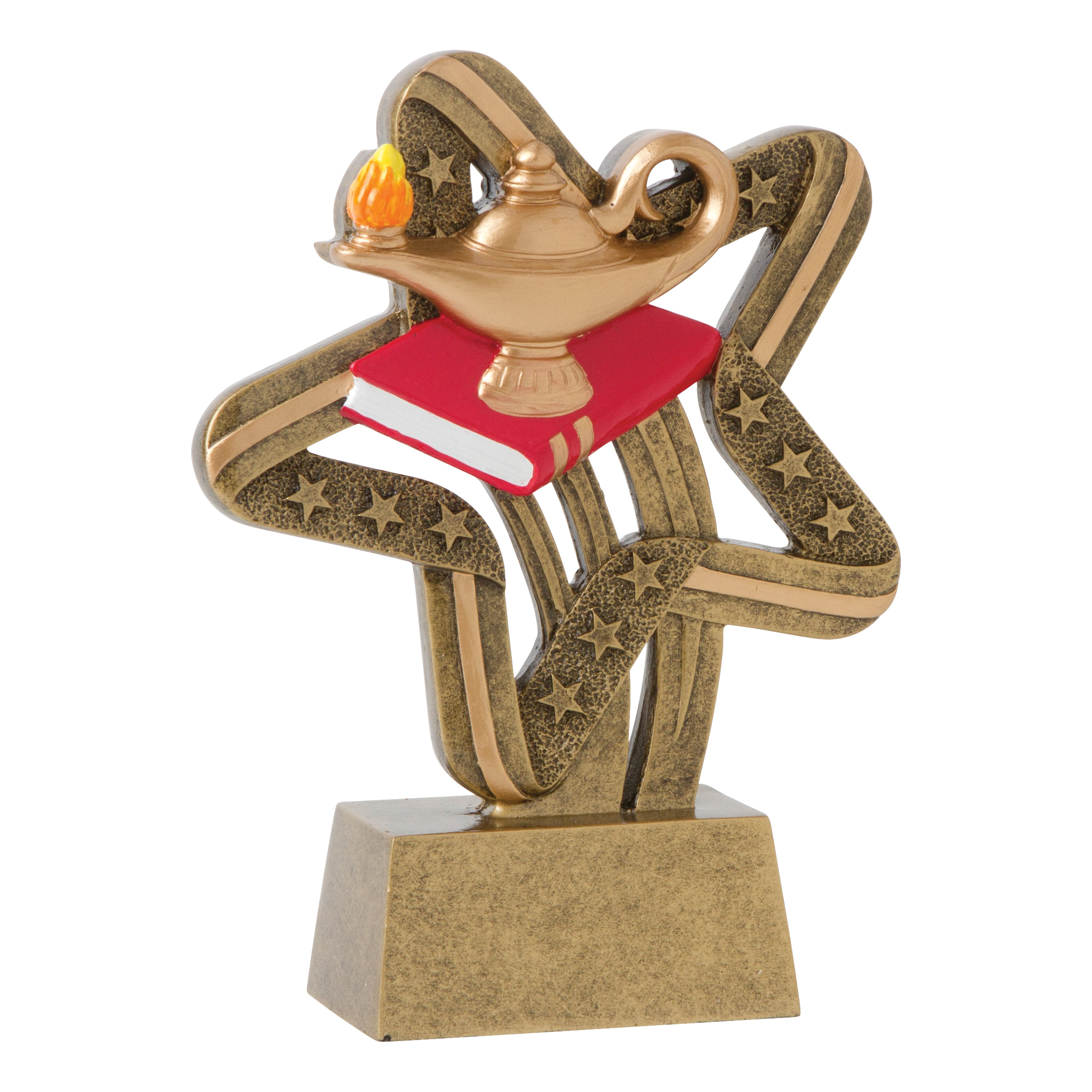 Personalized Stars and Stripes Lamp of Knowledge Resin Trophy