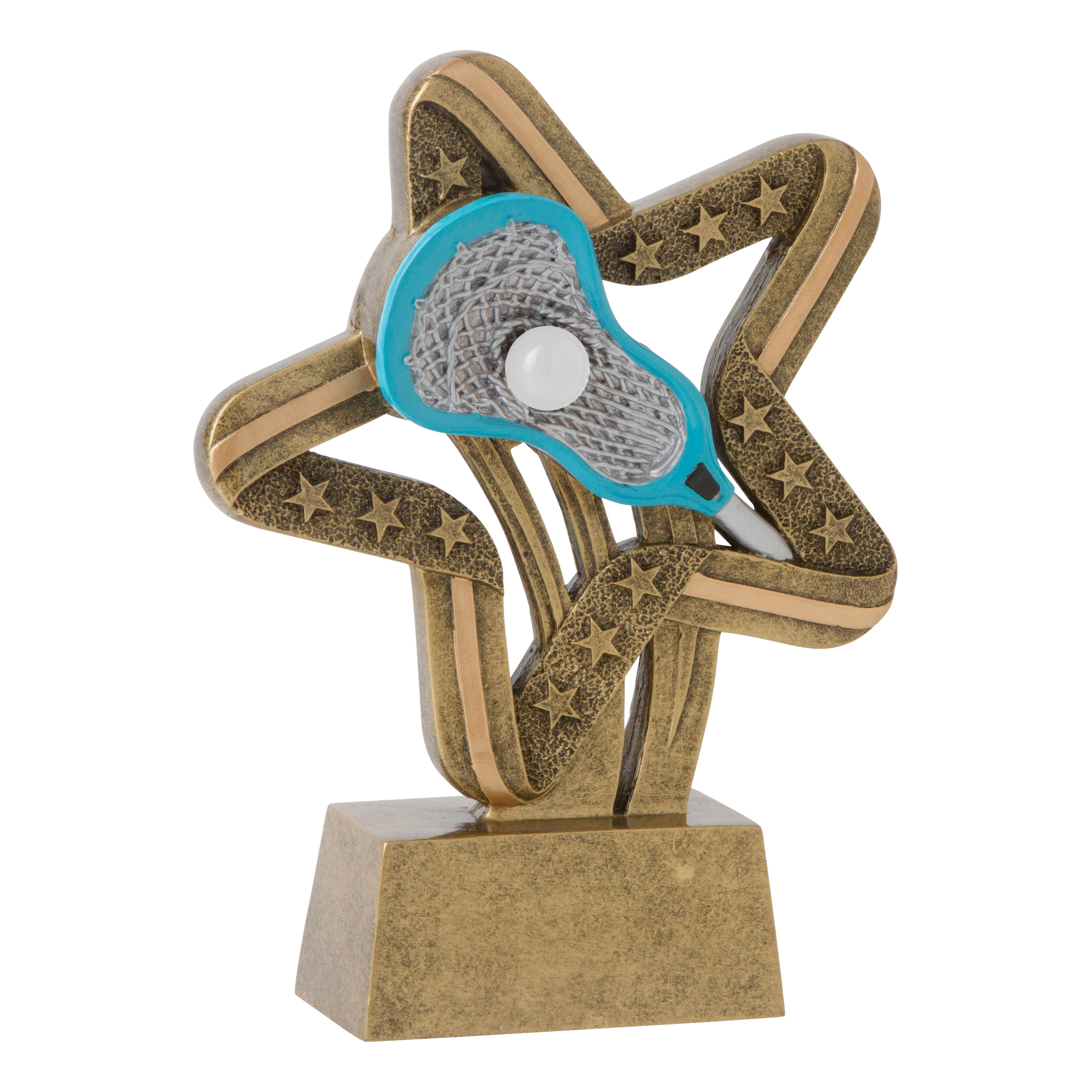 Personalized Stars and Stripes Lacrosse Resin Trophy