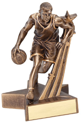 Personalized Boys Basketball Superstar Resin Trophy
