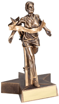 Personalized Female Track Superstar Resin Trophy