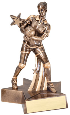 Personalized Female Volleyball Superstar Resin Trophy