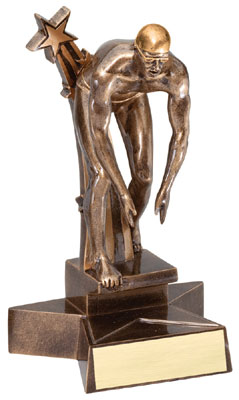 Personalized Male Swimming Superstar Resin Trophy