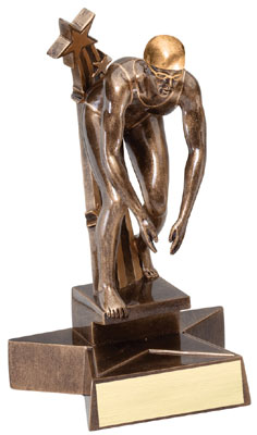 Personalized Female Swimming Superstar Resin Trophy