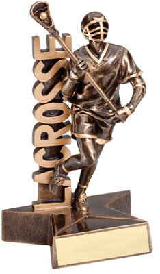 Personalized Male Lacrosse Superstar Resin Trophy